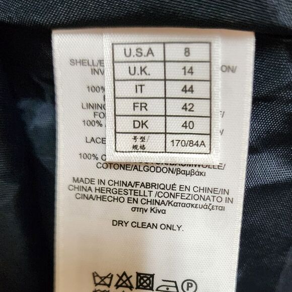 Brooks Brothers Dress Sz 8 Black Floral V Neck Sleeveless Flare Crochet Zipper - Picture 14 of 14